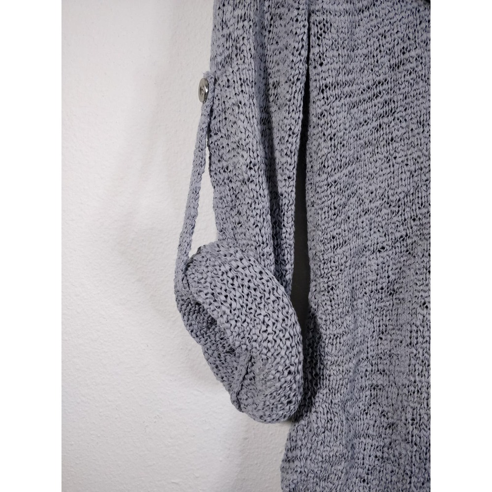 3/$20 Threads Saks Fifth Avenue Gray Chunky Knit Cowl Neck Pullover Sweater M - Picture 5 of 9